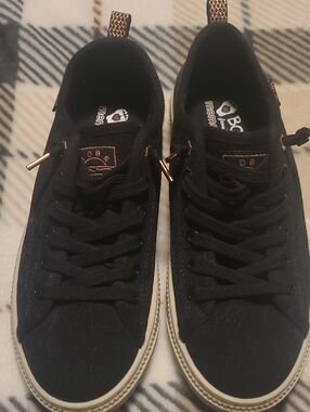 BOBS from Skechers Black Sneakers with Rose Gold Accents